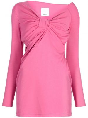 Коктейлна рокля с v-образно деколте Acler розово