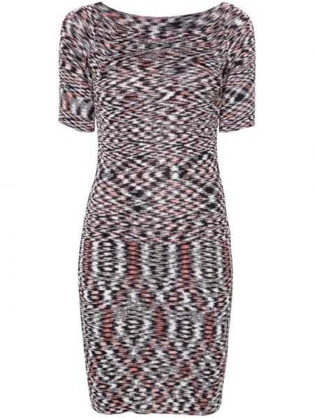Pletena midi obleka z abstraktnimi vzorci Missoni