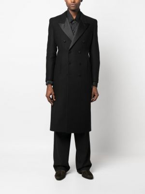 Jedwabny płaszcz Saint Laurent czarny