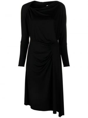 Drapované midi šaty Luisa Cerano černé