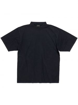 Kokvilnas t-krekls ar apdruku Balenciaga melns