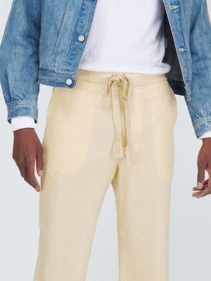 Pantalon droit en laine Auralee blanc