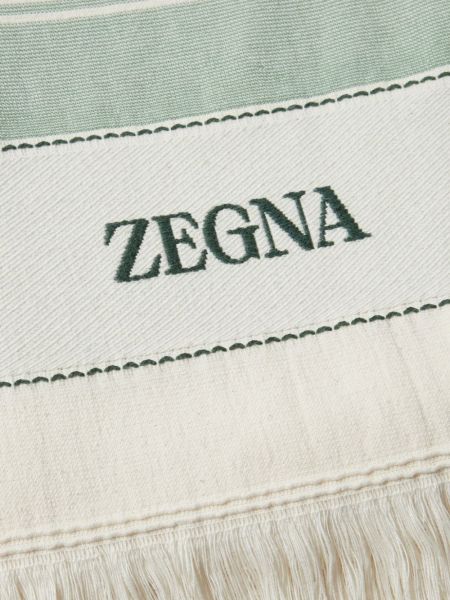 Paplūdimio medvilninis siuvinėtas maudymosi kostiumėlis Zegna žalia