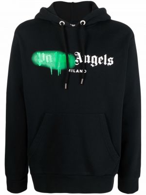 Raštuotas džemperis su gobtuvu Palm Angels juoda