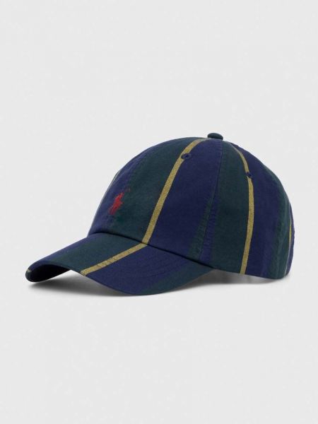Pamučna kapa s printom Polo Ralph Lauren plava