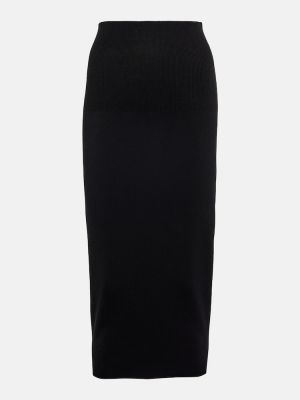 Midi sijonas aukštu liemeniu Victoria Beckham juoda