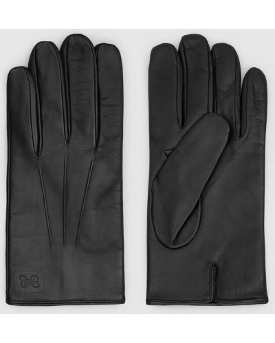 Шкіряні рукавички Castello D'oro, чорні