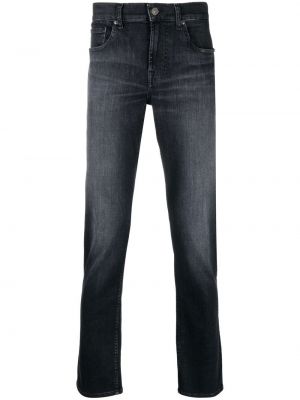 Slank stretch jeans 7 For All Mankind svart