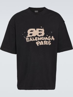 Koszulka z dżerseju Balenciaga czarna