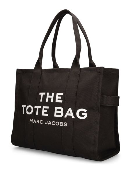 Bombažna nakupovalna torba Marc Jacobs črna