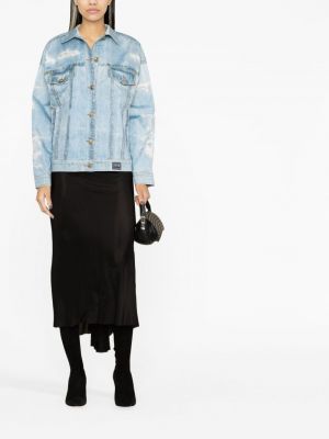 Džínová bunda s dírami Versace Jeans Couture modrá