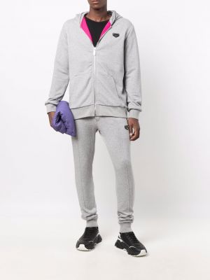 Bavlněné sportovní kalhoty Philipp Plein šedé