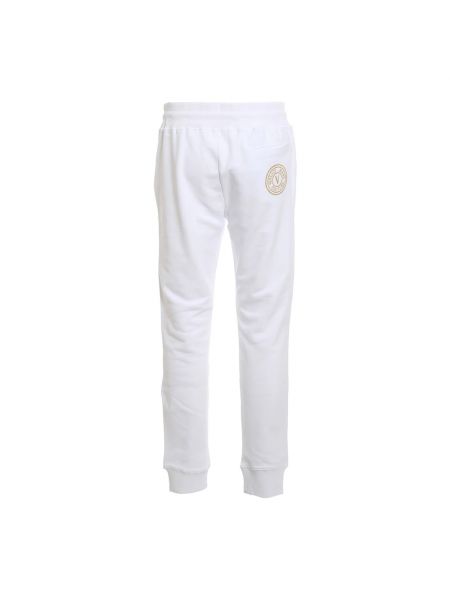 Spodnie sportowe bawełniane Versace Jeans Couture białe