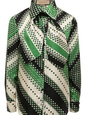 Шелковая блузка Gucci зеленая
