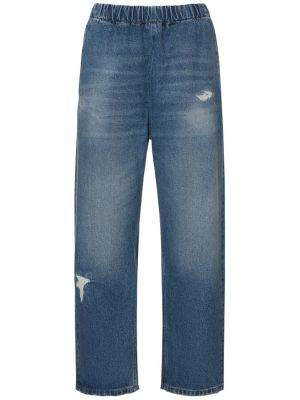 Bavlněné straight fit džíny Mm6 Maison Margiela modré