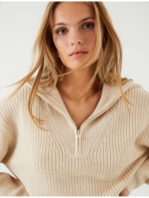 Voľný pletený sveter na zips Koton