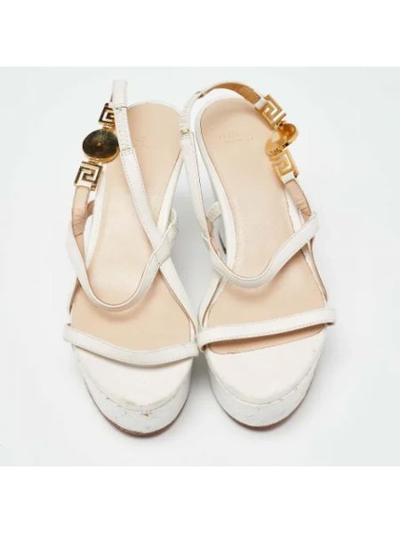 Sandalias de cuero Versace Pre-owned blanco