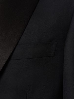 Vlnený oblek Brioni čierna