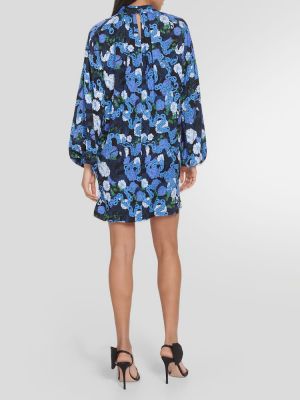 Saténové šaty s potiskem Diane Von Furstenberg modré