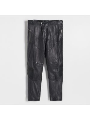 Kožené kalhoty Reserved - černá