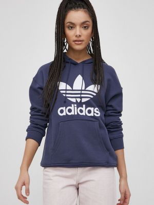 Bluza z kapturem bawełniana z nadrukiem Adidas Originals