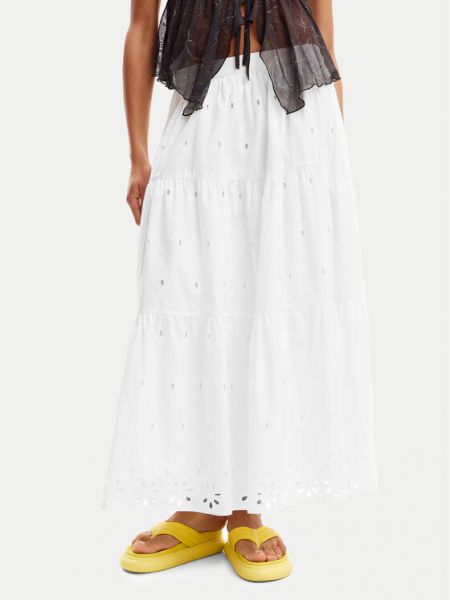 Priliehavá dlhá sukňa Desigual biela