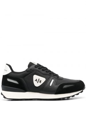 Sneakers με κορδόνια με δαντέλα Armani Exchange μαύρο