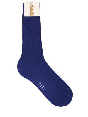 Шелковые шерстяные носки Zilli синие