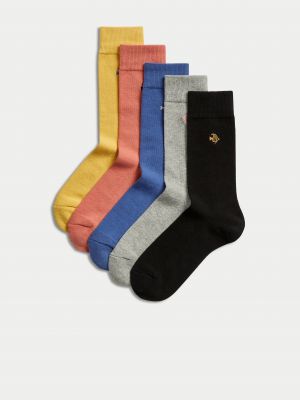 Fialové ponožky s výšivkou Marks & Spencer
