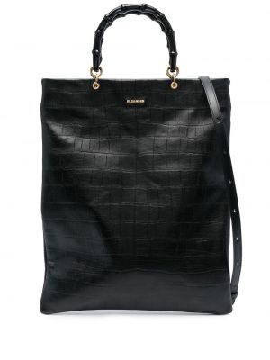 Dabīgās ādas shopper soma Jil Sander melns