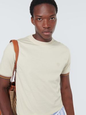 Camiseta de algodón de tela jersey Loro Piana beige