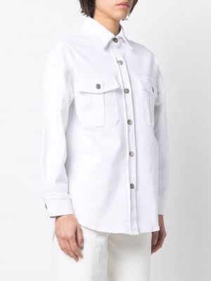Přiléhavá džínová košile s knoflíky P.a.r.o.s.h. bílá