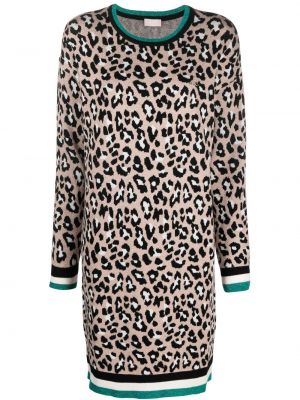 Leopard trykt strikket dress Liu Jo rosa