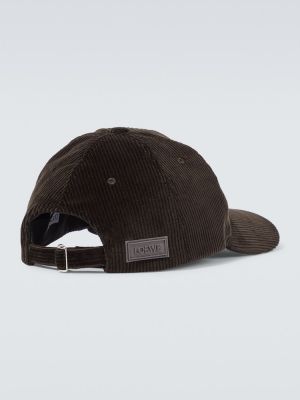 Cappello con visiera di velluto a coste Loewe marrone