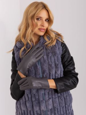 Mănuși din piele Fashionhunters gri