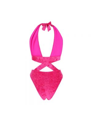 Samt einteiliger badeanzug Versace pink