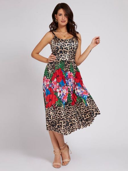 Sukienka Marciano W Zwierzęco-Kwiatowy Print Guess