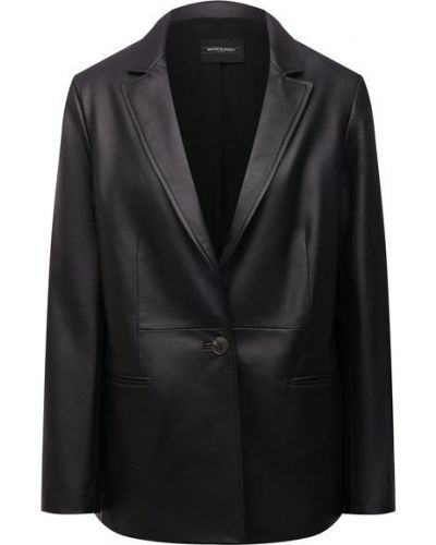 Кожаный пиджак Simonetta Ravizza, черный