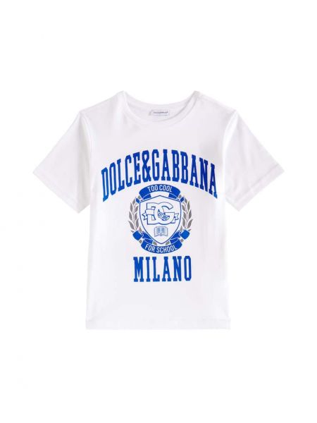 Jersey bomull t-skjorte for gutter Dolce&gabbana Kids hvit