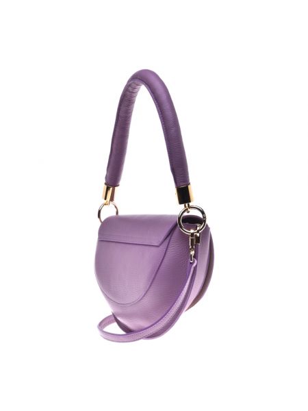 Bolsa de hombro de cuero acolchada Baldinini violeta