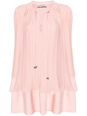 Πλισέ κοκτέιλ φόρεμα Lanvin ροζ