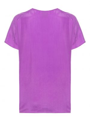 Šilkinis marškinėliai v formos iškirpte Alysi violetinė