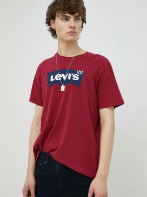 Pamučna majica Levi's® bordo