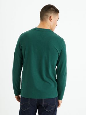 Tričko s dlouhým rukávem Celio zelené