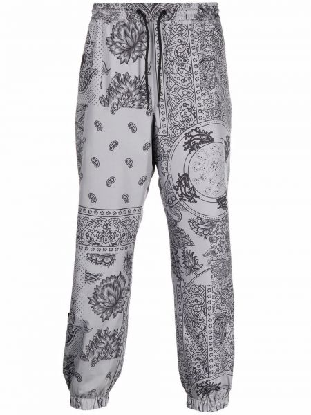 Pantalones ajustados de cachemir con estampado Msgm gris