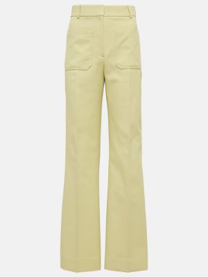 Rovné kalhoty s vysokým pasem relaxed fit Victoria Beckham žluté