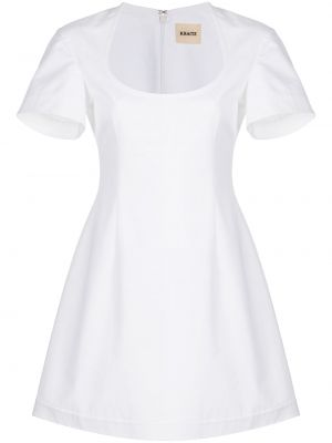 Mini vestido de cuello redondo Khaite blanco