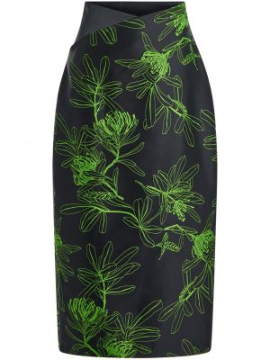 Satenska maksi suknja s cvjetnim printom s printom Azzalia