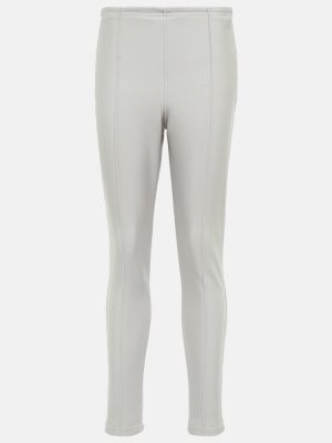 Pantaloni cu talie înaltă slim fit din poliester Jet Set - argintiu