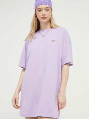 Oversized bavlněné mini šaty Dickies fialové